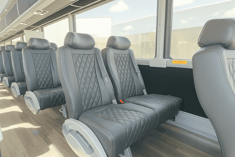 interior of Coach Bus Racine charter bus